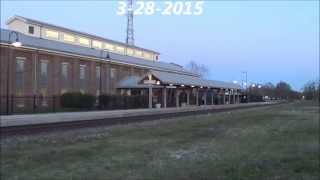 preview picture of video 'NS 351 Passing the Former NCRR Company Shops in Burlington NC 3/28/2015'