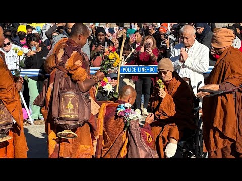 Buddhist monks reunite with monk who was hit by car during peace walk