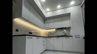 Современная угловая серая кухня с подсветкой Проект 91 фото 6