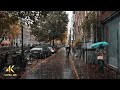 Relaxing Stormy Rain Walk In Amsterdam 4K ASMR Binaural Slow TV