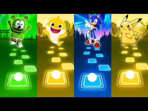 Gummy Bear vs Baby Shark vs Sonic vs Pikachu - Tiles Hop EDM Rush