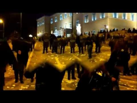 Occupy Greek Parliament, Athens - Greece 12/02/2012. Police and Chaos everywhere....