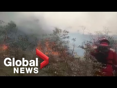 Bolivia wildfires rage as firefights race to try and extinguish the flames