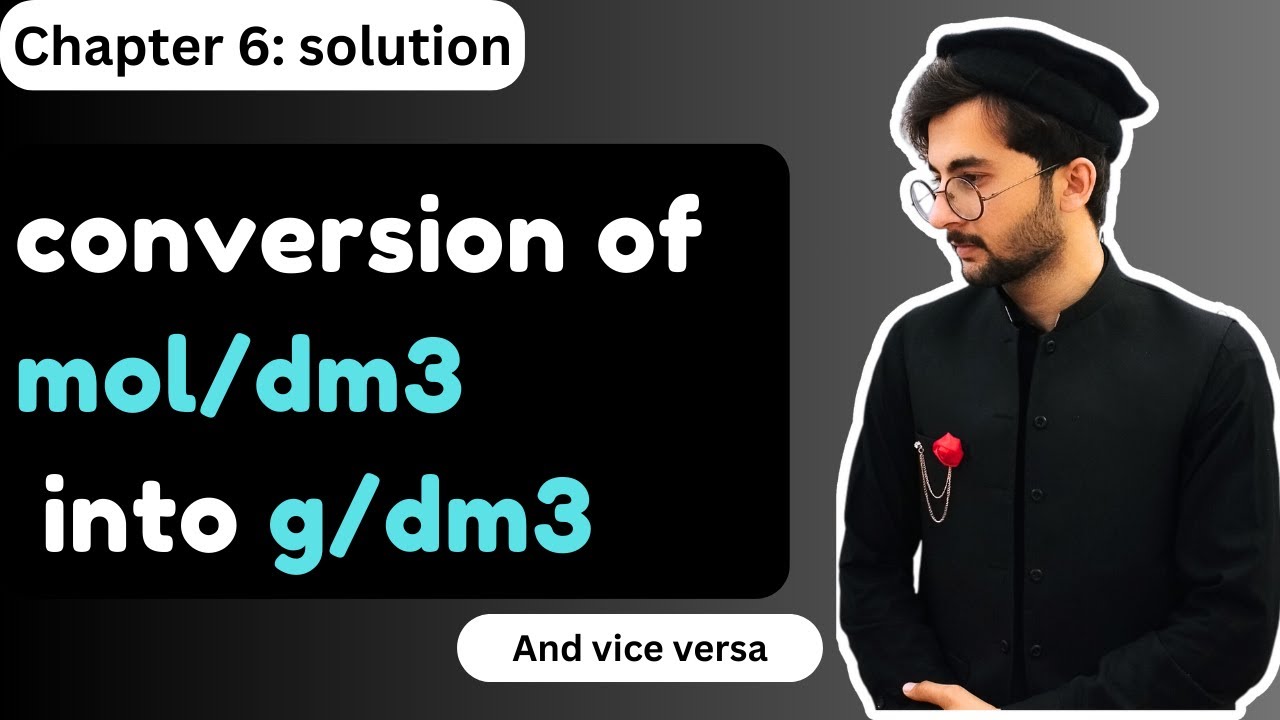 How to convert moles per dm3 into grams per dm3 and vice versa || conversion of moles/dm3 into g/dm3