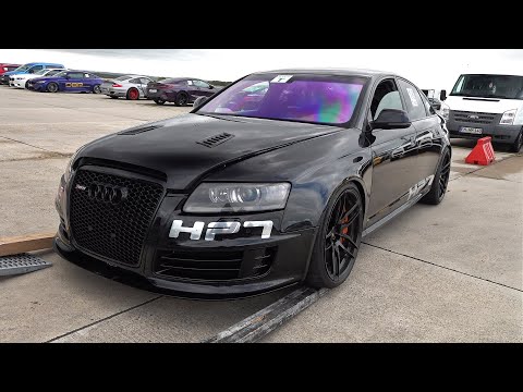 1000HP Audi RS6 Sedan C6 5.0 V10 TFSI BiTurbo HPT - Drag Racing 1/2 Mile, Accelerations!