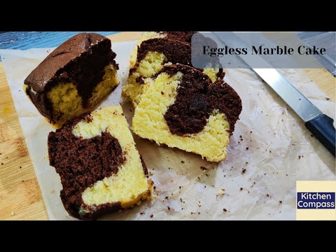 Eggless Marble Cake Recipe | Moist Butter Cake | Easy Eggless Cake Recipe | Chocolate Vanilla Cake