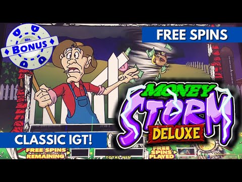 Bracing for the Money Storm!!  Classic IGT Slot Bonuses in a Bright, Shiny New Cabinet!