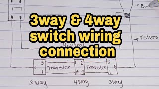SIMPLIFIED DIAGRAM OF 3WAY & 4WAY SWITCH WIRING CONNECTION