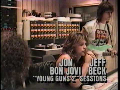 Jon Bon Jovi and Jeff Beck - Young Guns II Recording Studio - Full Clip 1989 MTV