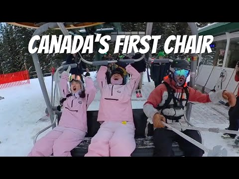 Esquiar no PRIMEIRO resort a ser inaugurado no Canadá - dia de inauguração do Monte Norquay