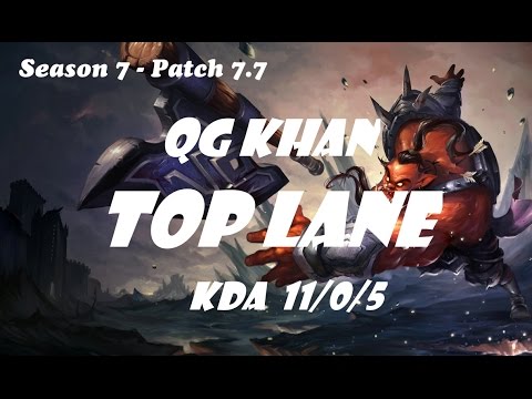 QG Khan Mundo vs Renekton Top Lane Patch 7.7 - League Of Legends Korean Ranked Challenge