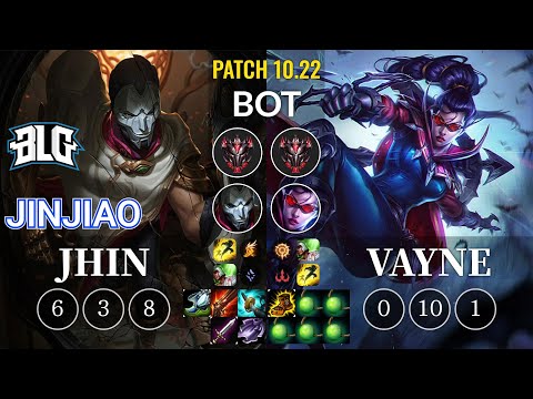 BLG Jinjiao Jhin vs Vayne Bot - KR Patch 10.22