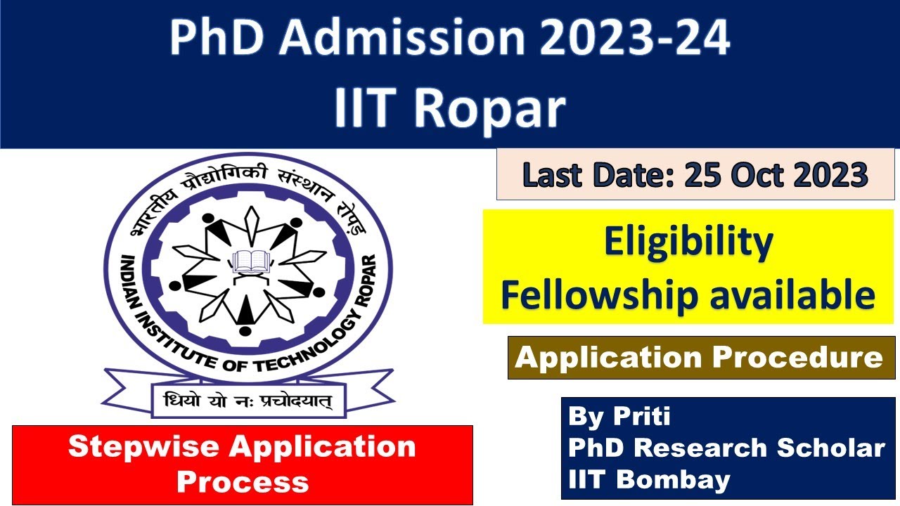 IIT Ropar stepwise application form fillup PhD Admission 2023 | PhD Admission 2023