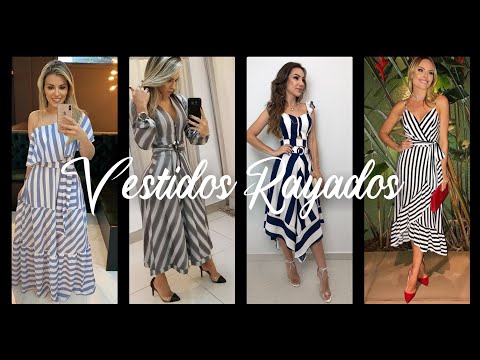 VESTIDOS RAYADOS🌸|HERMOSOS VESTIDOS RAYADOS|#moda #tendencia #VESTIDOS