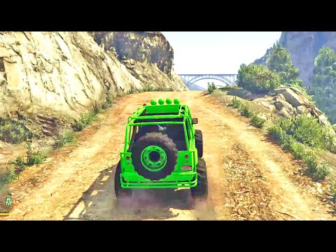 GTA 5 Offroad Green Jeep Mountain Climb Game | Jeep Offroad Racing Game | Green Jeep Driving