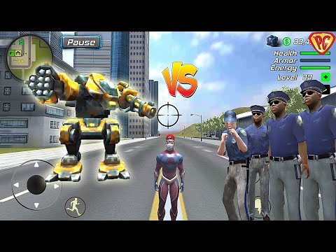 Hurricane Superhero : Wind Tornado Vegas Mafia #53 Robot vs Police