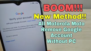 Android 11!!! New Method!! All Motorola Moto phones, Remove Google Account, Without PC!!!