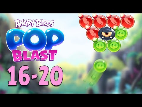 Angry Birds Pop Blast Gameplay Pt 3: Levels 16-20 - Evil Eyeballs and Exploding Bubbles