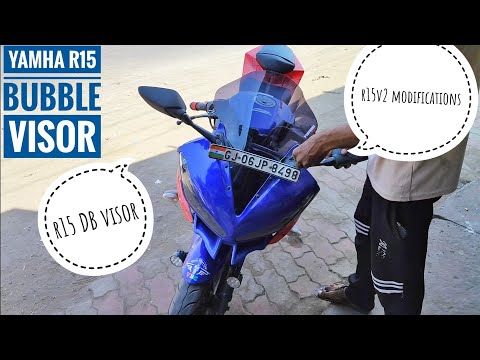 Yamaha r15 v2 bubble visor | r15 bubble visor | r15 modified india|r15 DB visor