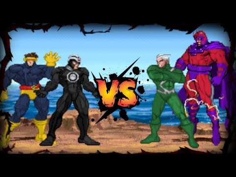 Cyclops & Havok vs Magneto & Quicksilver X-Men MUGEN BATTLE