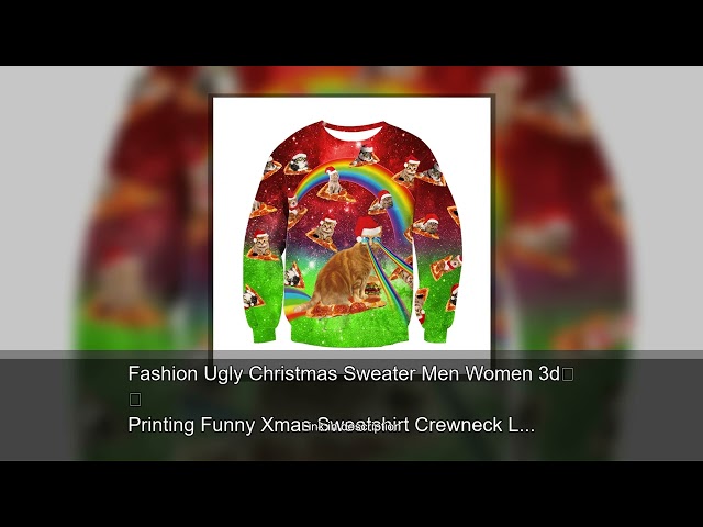 Vídeo relacionado con TUONROAD Sweatshirt di Navidad Mujeres Divertida 3D Impreso Ugly Christmas Jersey Sweatshirt Crew Neck Manga Larga uéter Jumper Hombres - XXL