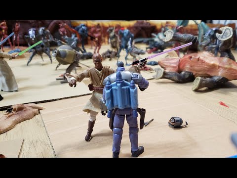 Death of Jango Fett - Mace Windu stop motions end Boba Star Wars Geonosis arena Attack of the Clones