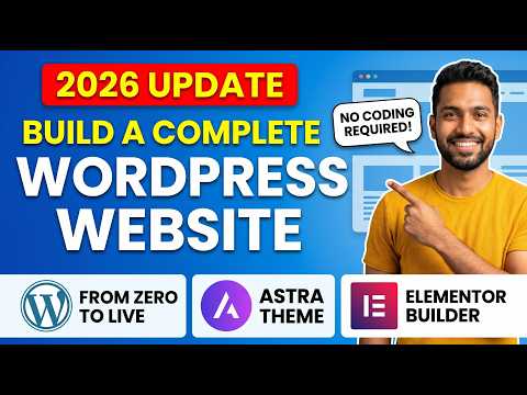 How to Build a Complete WordPress Website [2026 Update] Step-by-Step for Beginners From Zero to Live — video lesson thumbnail