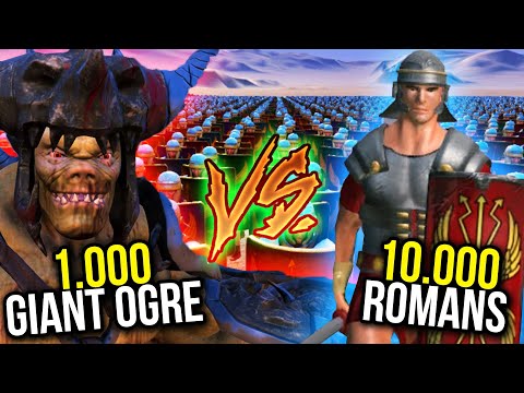 1.000 GIANT OGRE vs 10.000 ROMANS | Ultimate Epic Battle Simulator UEBS