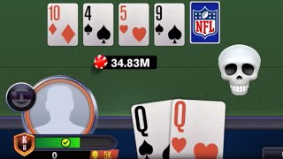 ALL IN with Pocket Queens (QQ) in WSOP App