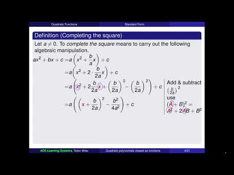 Quadratic functions full lecture