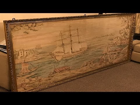 Huge Antique Victorian Sampler  Embroidery Tapestry Needlepoint