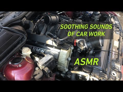 ASMR - Automotive Work with Rain Gutter Noise in the Garage