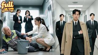 Everyone Despised Smelly Old Janitor—Only Poor Girl Helped Him!Unaware Ceo Saw It All&Fell For Her!