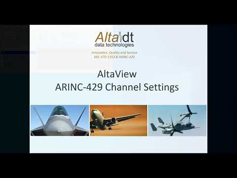 AltaView - ARINC-429 Channel Settings