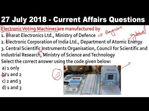 Current Affairs MCQ - 27 July 2018 from The Hindu, Indian Express, PIB, Yojana- UPSC/SSC/SBI By VeeR