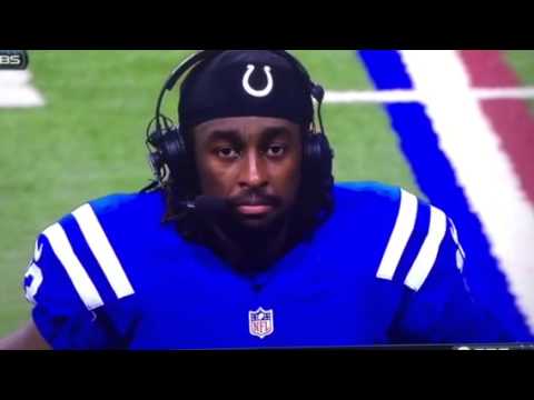 NFL player gives an emotional post-game interview after daughter's birth.