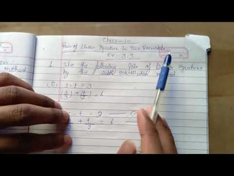 Solve the following pair of linear equation by the substitution method (ii) Answer