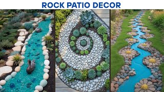 Rock Patio Decor | Backyard Inspirations |Natural Decor | Patio Vibes |DIY Patio |Rock Garden Design