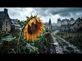 Rainy Day In A French Village Relaxing Rain Sunflowers ASMR For Sleep And Study