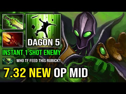 If You See Rubick with a Dagon 5 Just Run or Instant 1 Shot | WTF Solo Mid Copy ALL 7.32 Dota 2