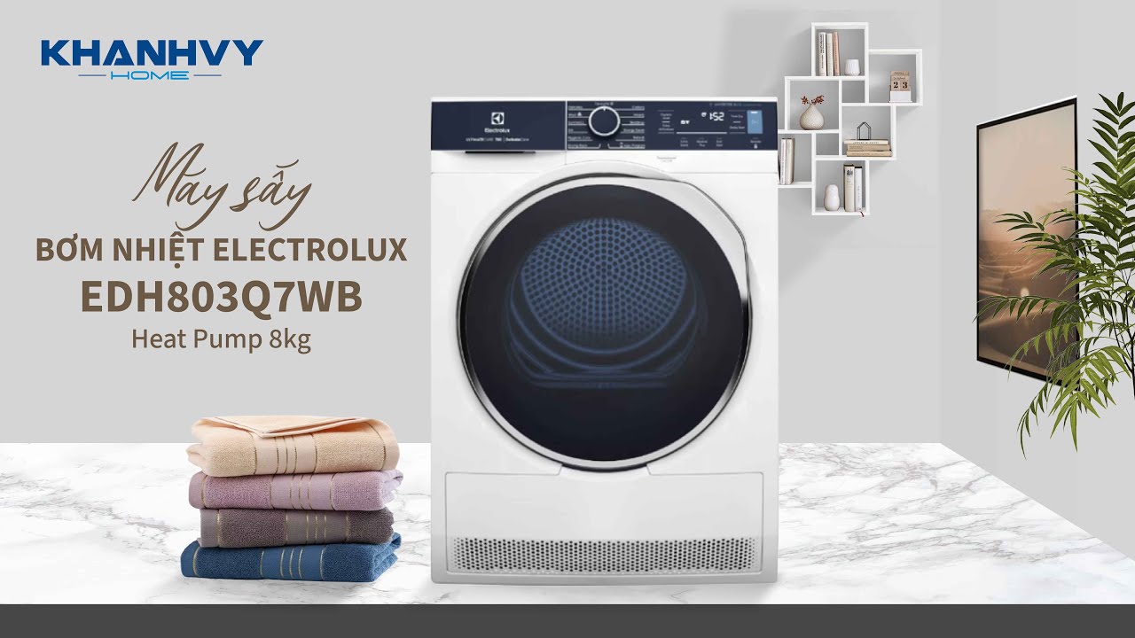 Máy sấy bơm nhiệt Electrolux 8kg EDH803Q7WB