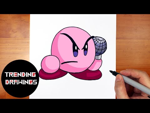 How To Draw FNF MOD Character - Kirby Easy Step by Step