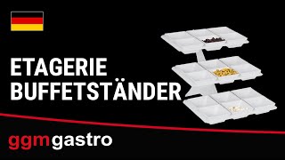 Présentoir buffet / étagère - Noir - incl. 18 bols en mélamine - rectangulaires