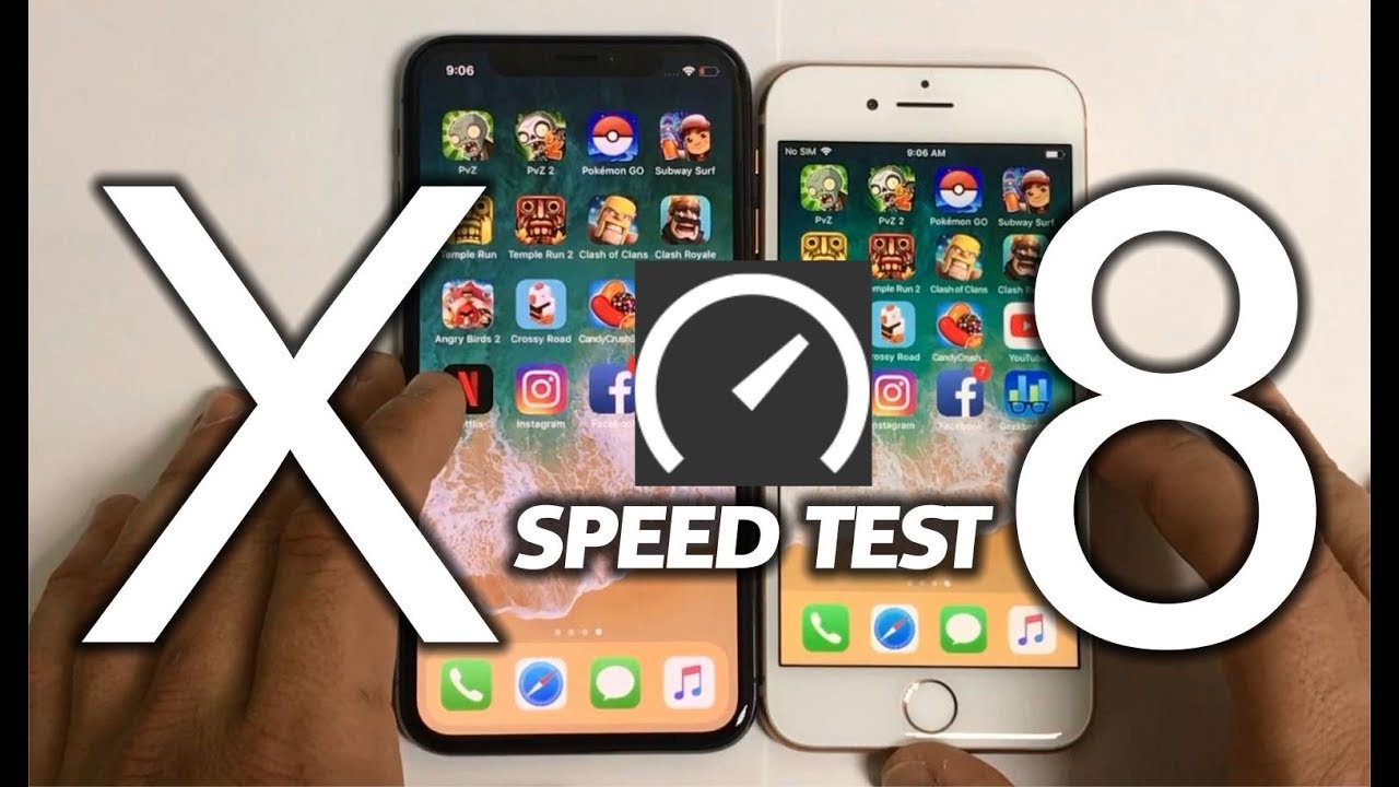 WHO'S FASTER? iPhone X VS iPhone 8 - Speed Test
