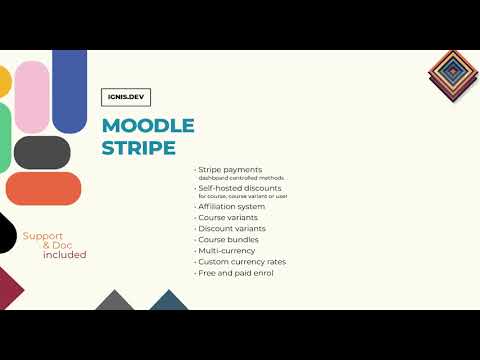 Stripe for Moodle with variants, discounts and affiliation system - video example