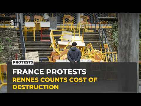 Rennes residents assess damage after France protests turn violent