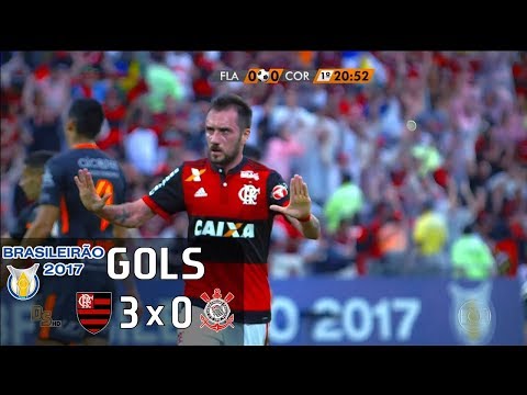 Gols - Flamengo 3 x 0 Corinthians - Brasileirão 2017