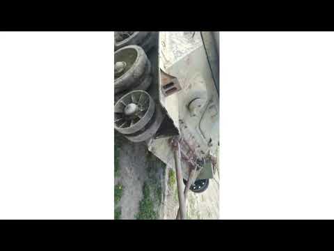 30 tonnes T-34 pulled without tracks, bloody ATS-59G job