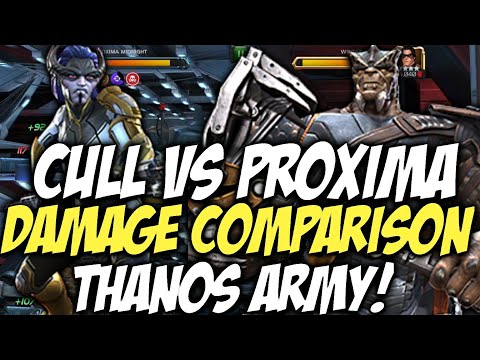 Cull Obsidian Vs Proxima Midnight Damage Comparison Marvel Contest Of Champions