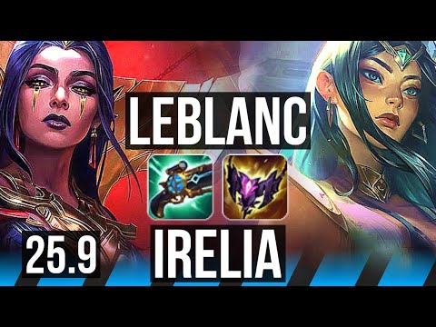 LEBLANC vs IRELIA (MID) | 13/2/9, Godlike | KR Master | 25.9